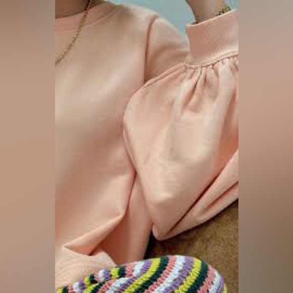 NWT Free People Trish Sweatshirt in Summer Peach - Picture 4 of 9